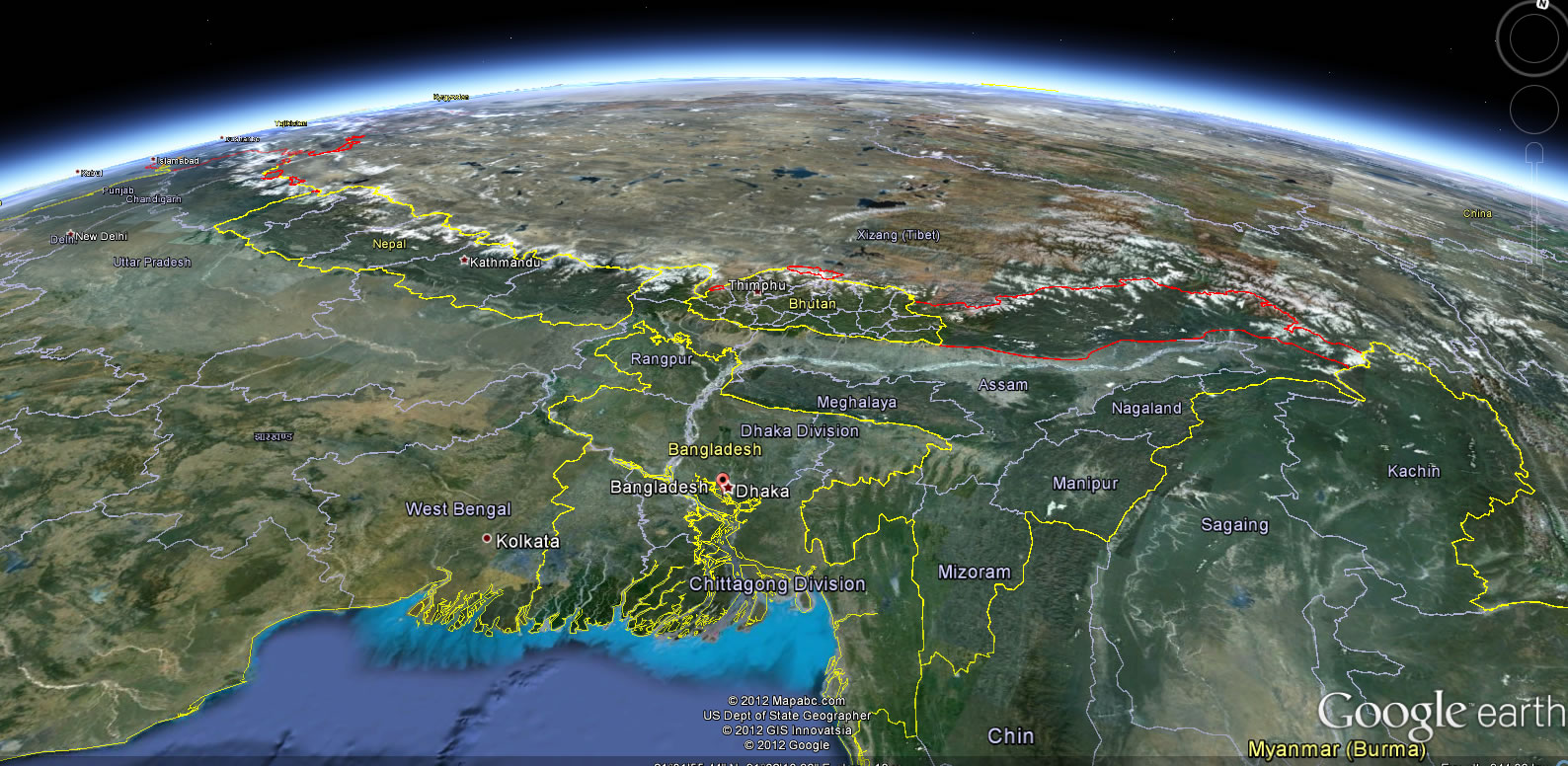Bangladesh terre carte